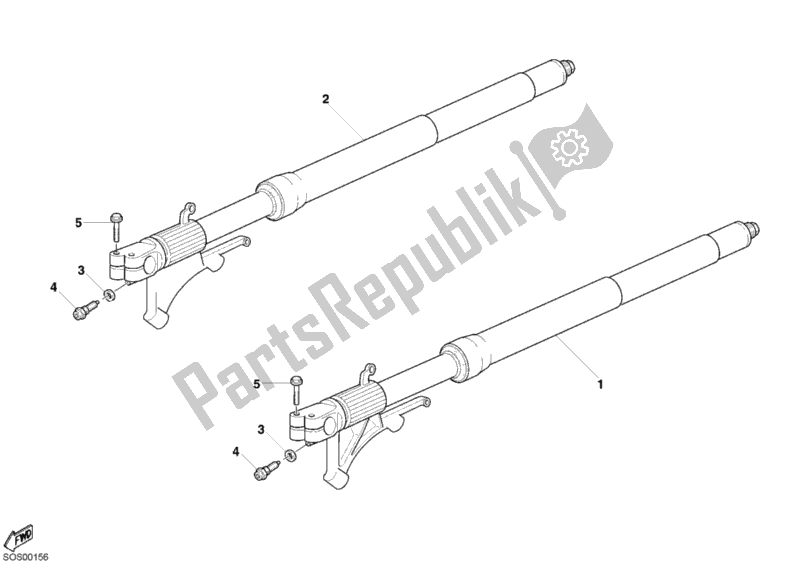 Toutes les pièces pour le Fourche Avant du Ducati Superbike 749 R 2004